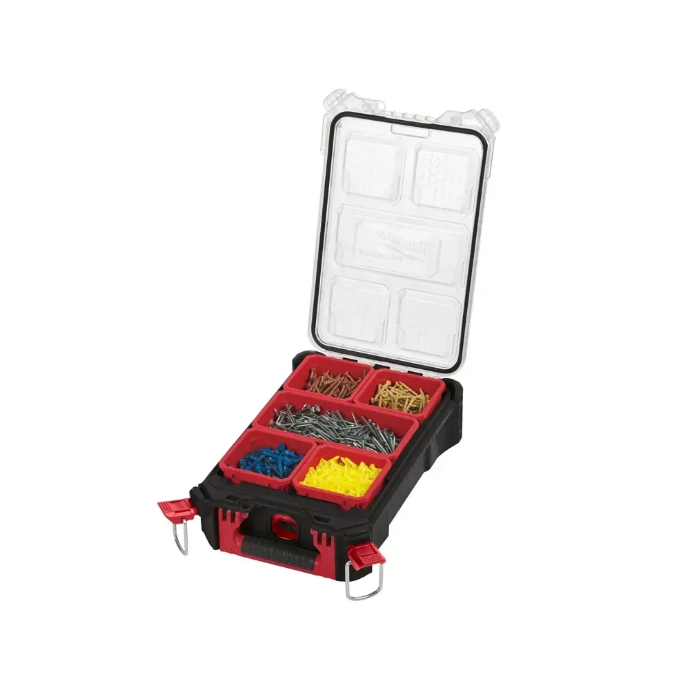 Milwaukee Packout Compact Organiser with 10 removable bins for modular tool storage