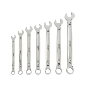 Combination spanner set with I-beam handle and optimized storage
