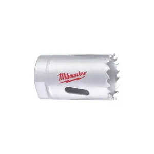Milwaukee 30mm bi-metal contractor holesaw with durable teeth.