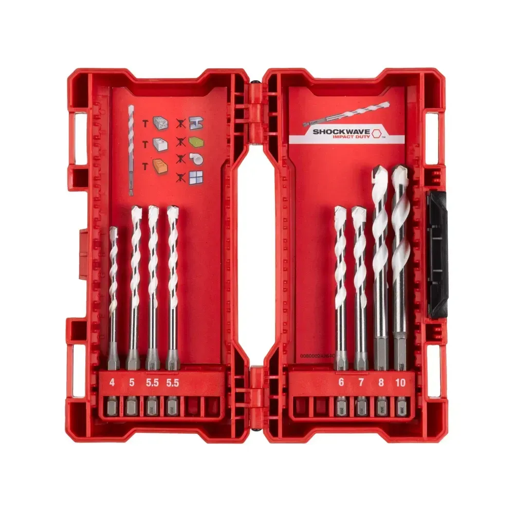 Impact-rated Milwaukee drill bits with hex shank