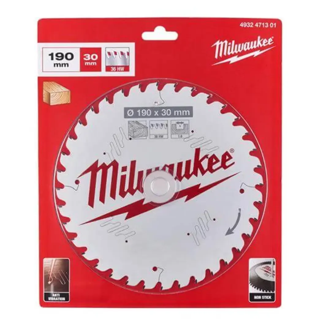 4932471301 - Milwaukee 190mm Saw Blade c/w Anti Friction Coating