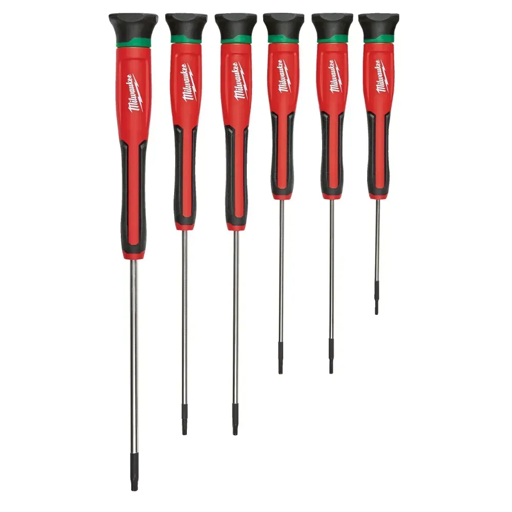 Milwaukee Set of 6 TRI-Lobe Precision Torx Black-Red Screwdrivers 