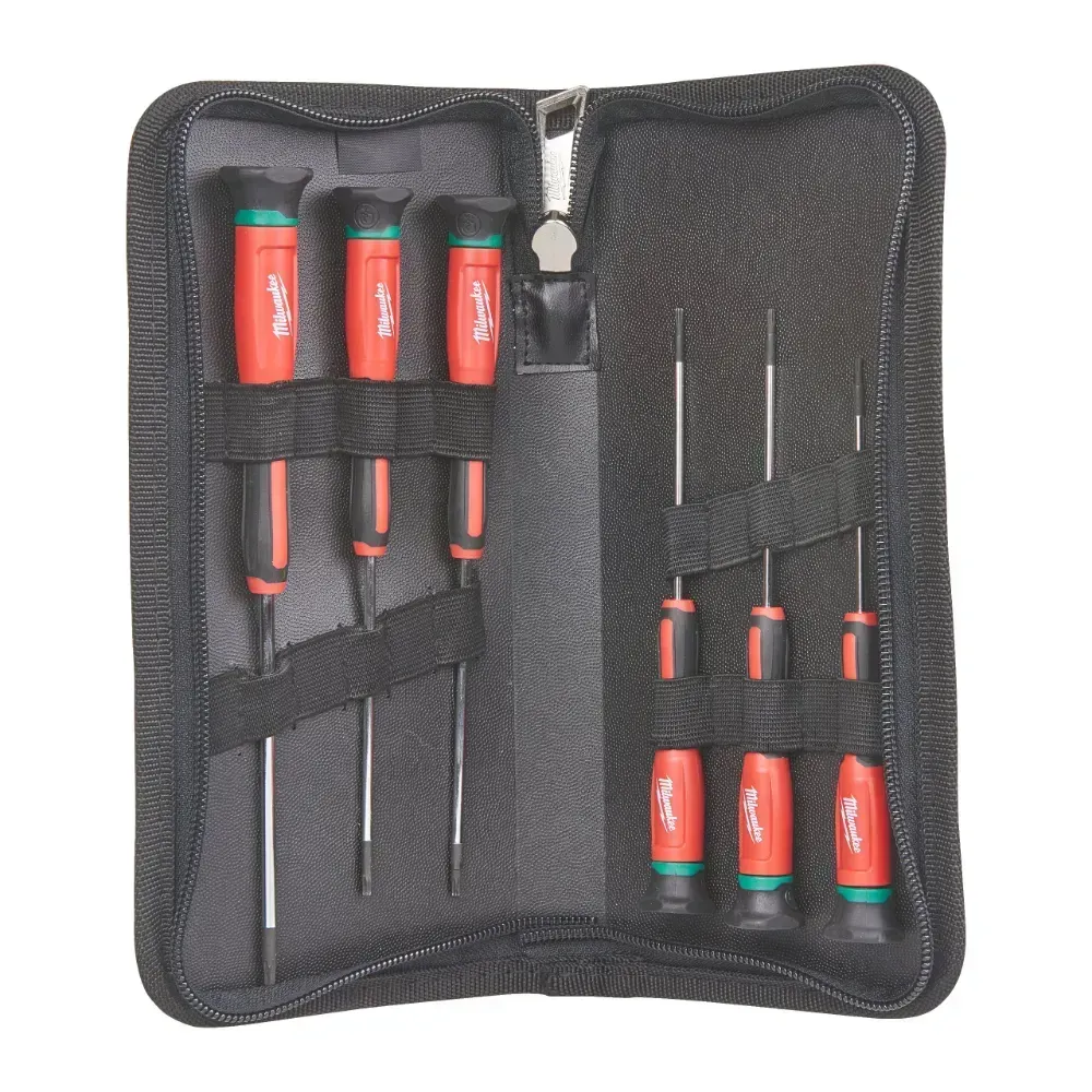Milwaukee Set of 6 TRI-Lobe Precision Torx Black-Red Screwdrivers 