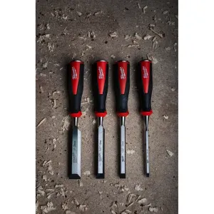Milwaukee Beveled Edge Chisels Set 6 - 25 mm (4 Pieces)