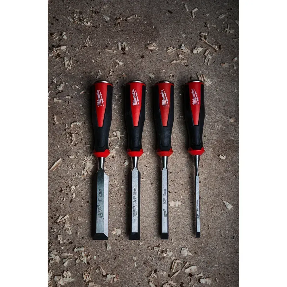 Milwaukee Beveled Edge Chisels Set 6 - 25 mm (4 Pieces)