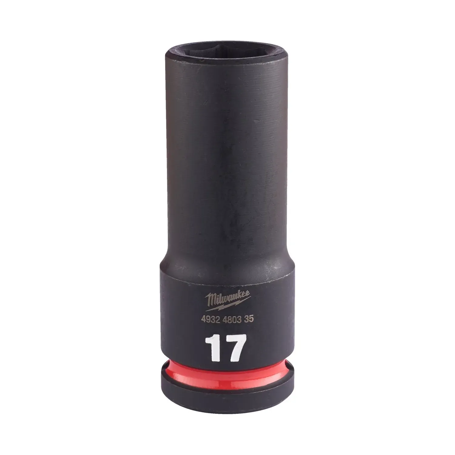 Milwaukee 17mm 1/2 inch deep impact socket chrome-molybdenum