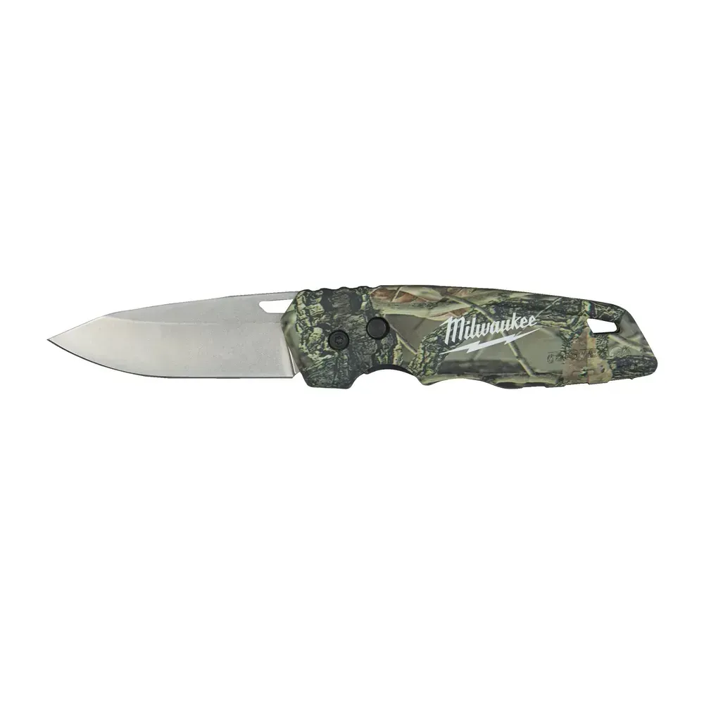 Milwaukee Fastback Camo Folding Knife with Stainless Steel Blade
