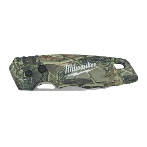 Milwaukee Fastback Camo Folding Knife with Stainless Steel Blade