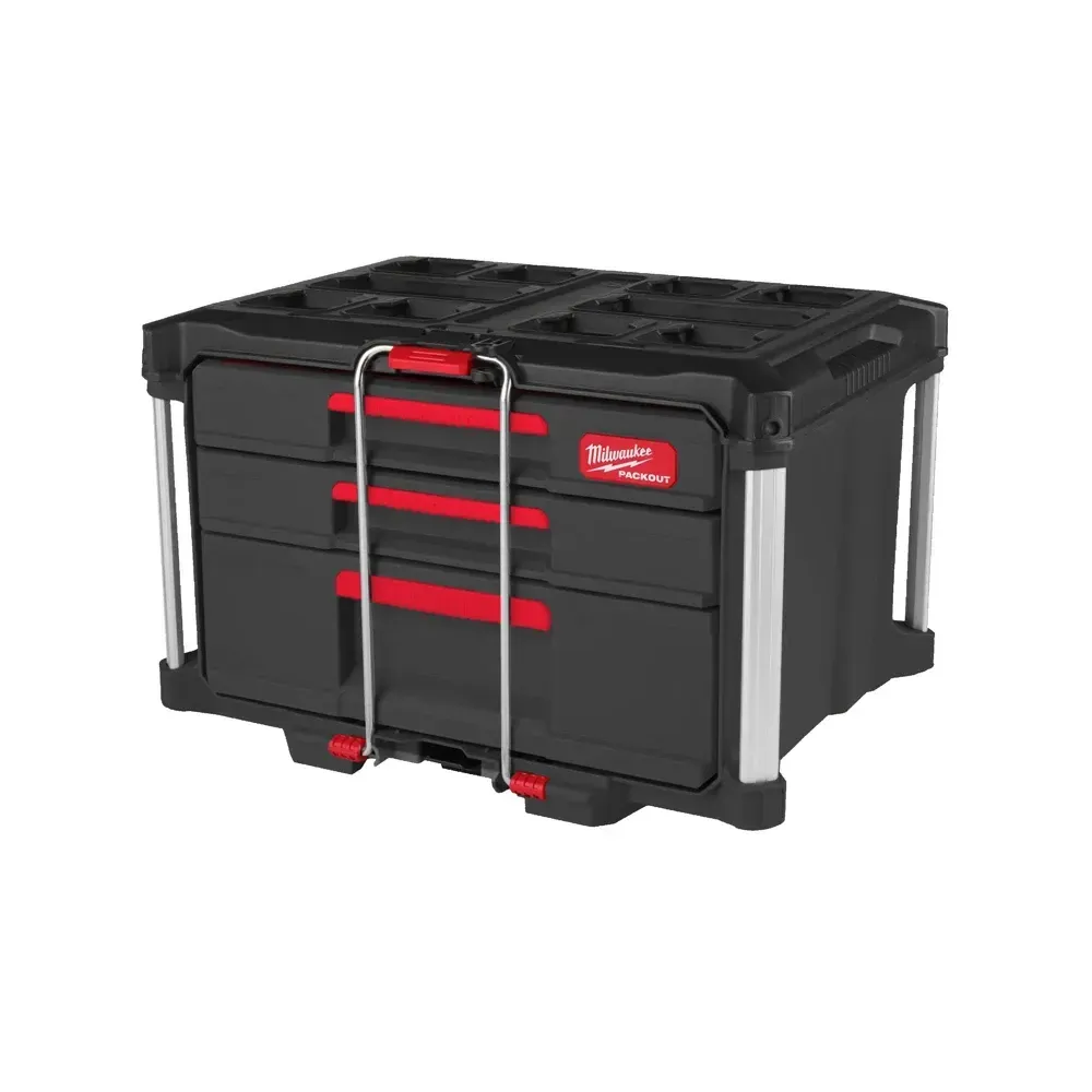 Modular storage Milwaukee tool box featuring steel ball bearing slides and adjustable dividers