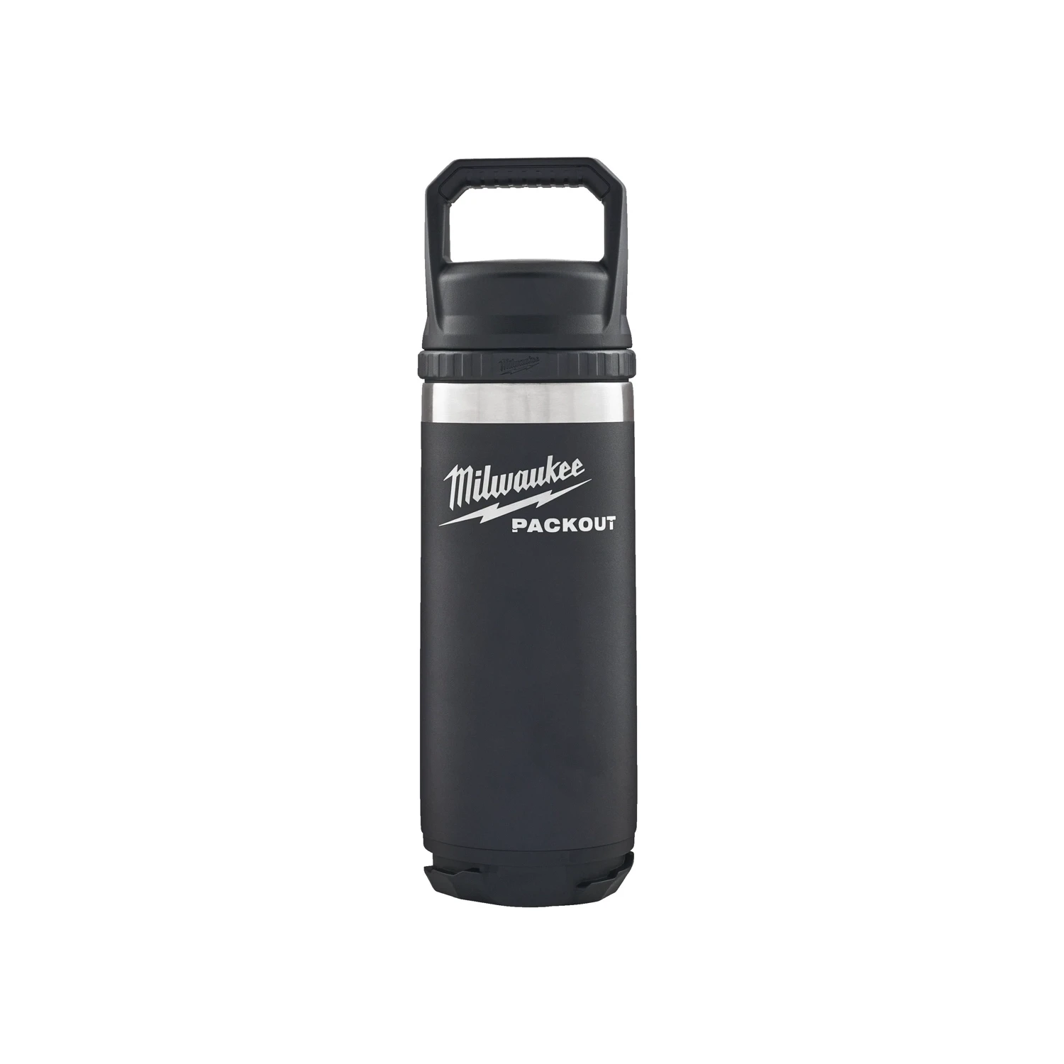 Milwaukee Packout Bottle 532ml Black Chug Lid Insulated Stainless Steel