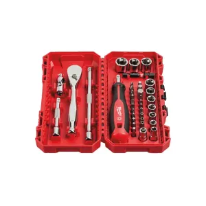 4932498381 Milwaukee 90-tooth ratchet set with Tri-Lobe screwdriver.