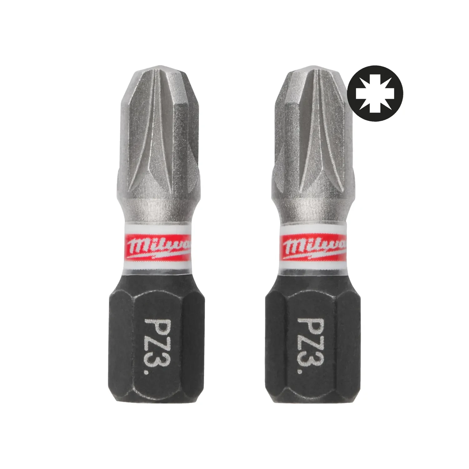 Milwaukee Shockwave Impact Duty PZ3 25mm Screwdriver Bits 3 Pack