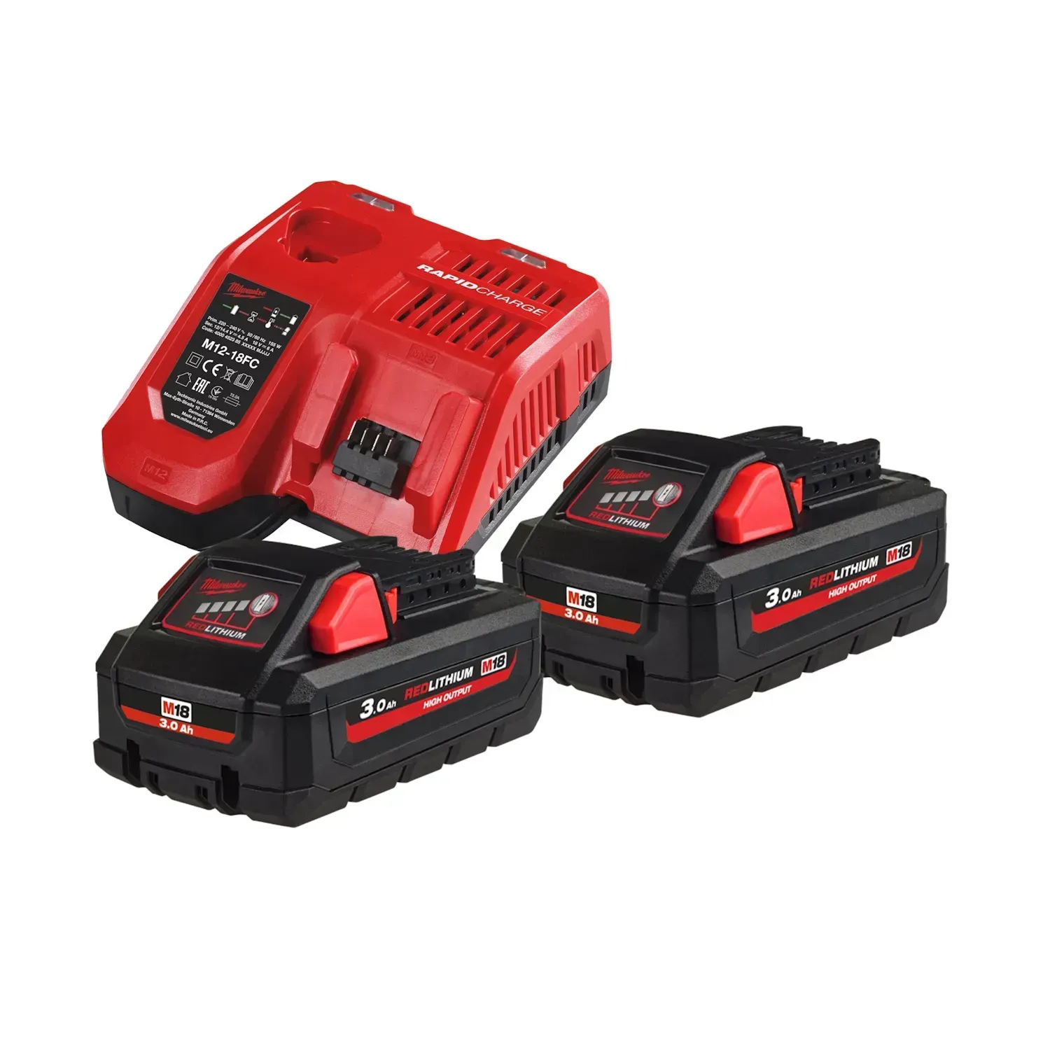 Milwaukee M18 NRG pack 3.0Ah batteries and charger