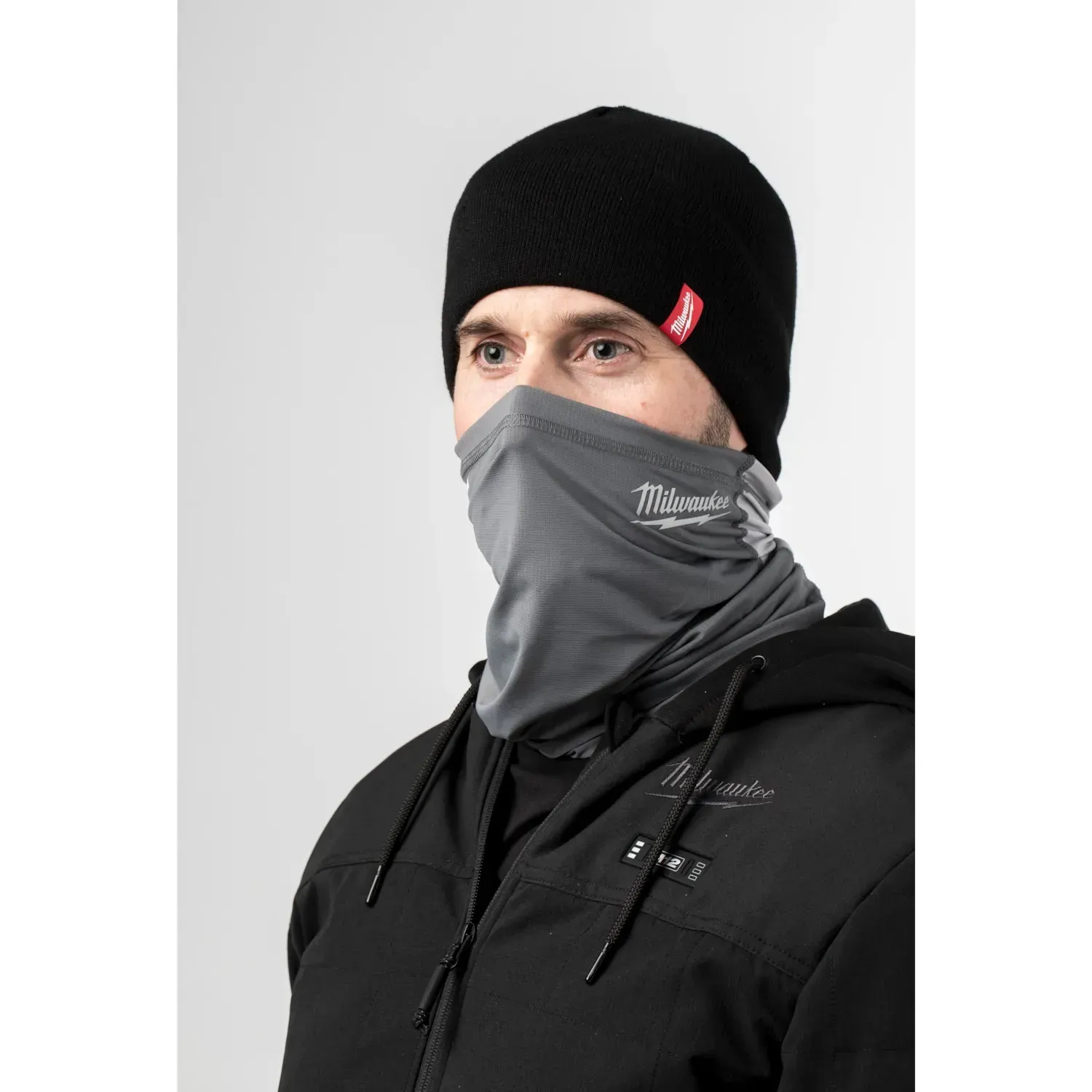 Milwaukee grey neck gaiter face mask
