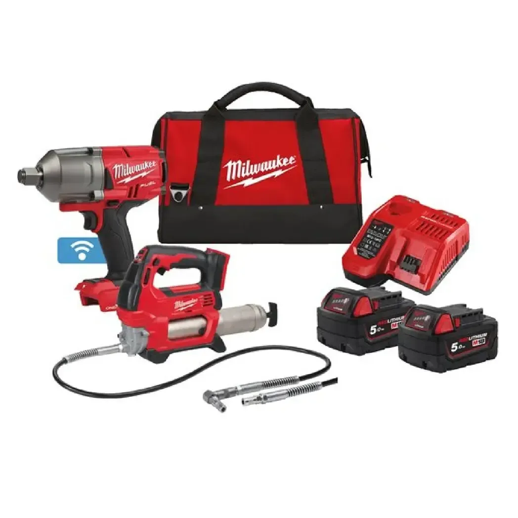 4933480467 - Milwaukee M18 Power-Pack Promo Grease Gun & Impact Gun 4933480467