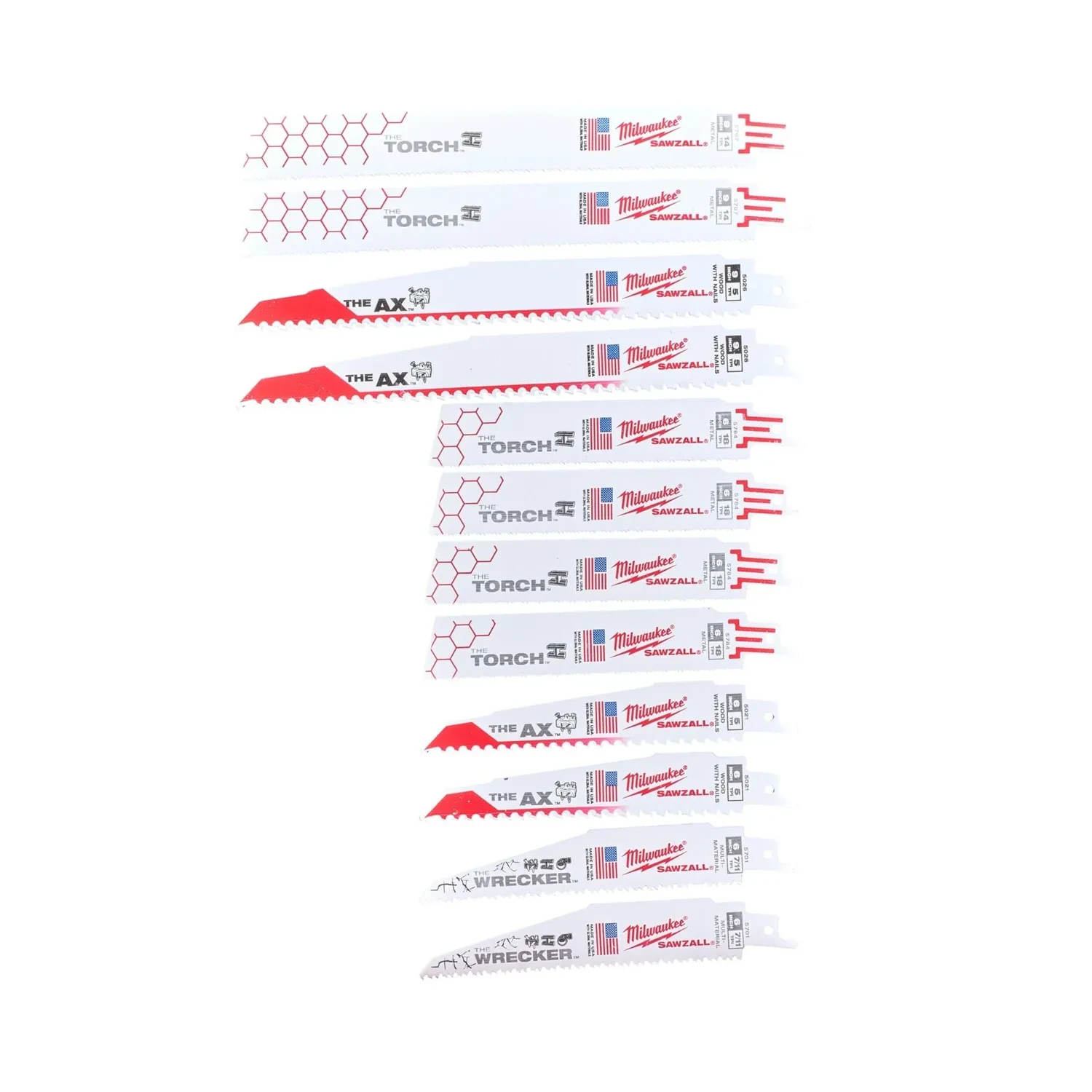 Milwaukee Sawzall Reciprocating Saw Blade Set 12 Pack 49472229