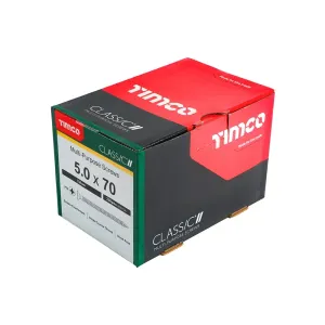 Box of 200 yellow zinc screws with durable double countersunk heads.