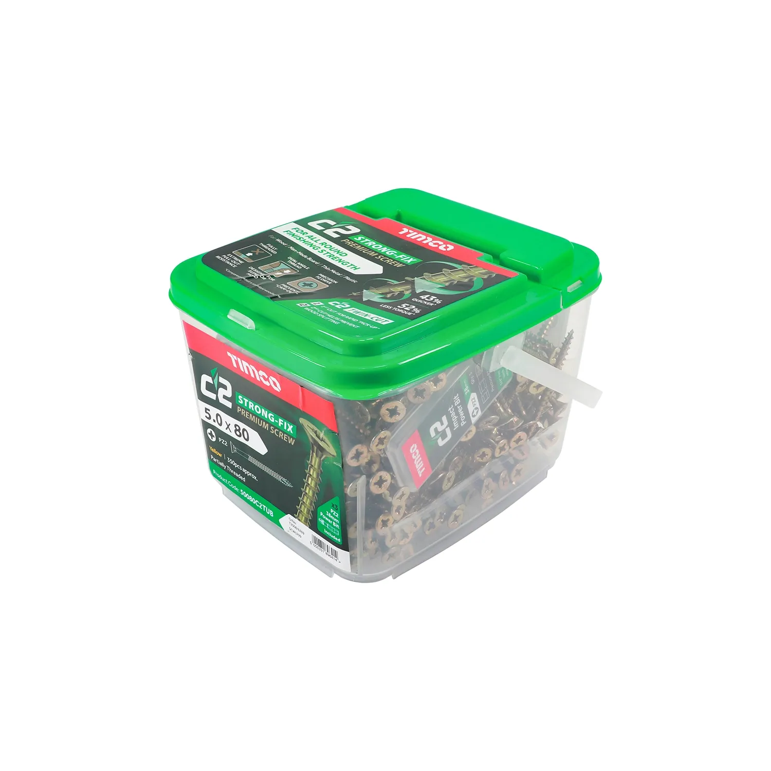 Woodscrew 5x80mm Tub 50080C2TUB