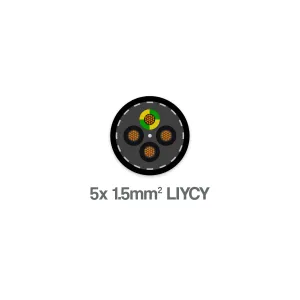LIY-CY 5 Core 1.5mm2 300 500V LSZH Screened Flexible Control Cable Grey