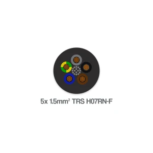 H07RN-F 5 Core 1.5mm² Flexible Rubber Cable EPR PCP Black 0.6 1kV