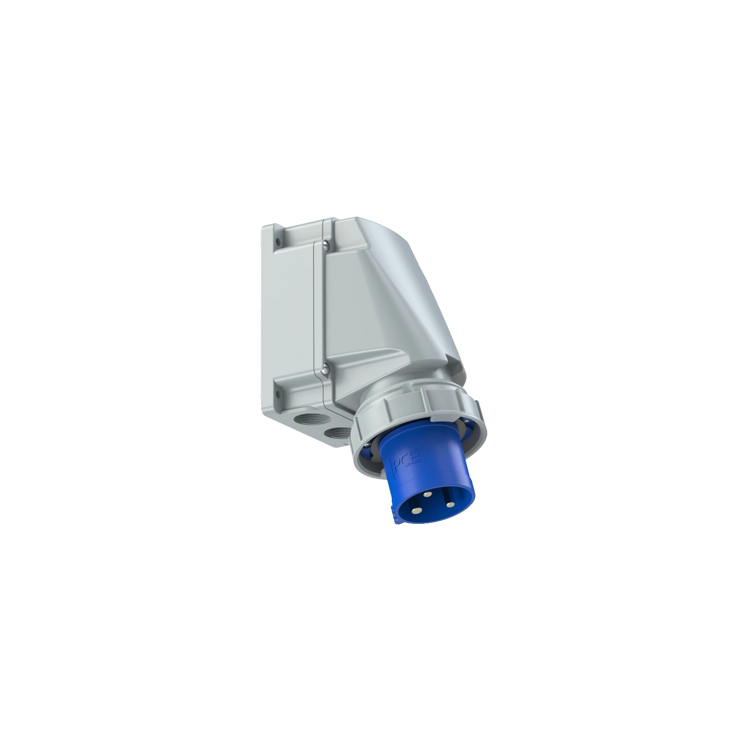 PCE 63A 2P+E IP67 Industrial Appliance Inlet - 230V Blue