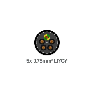 5 Core 0.75mm2 LIYCY LSZH Screened Flexible Control Cable 300 500V Grey