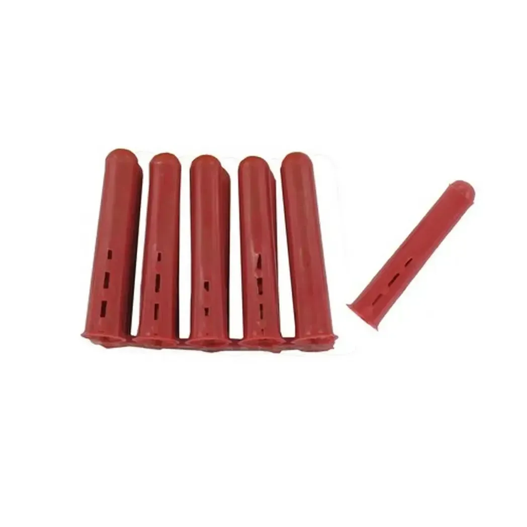 67600 - Red Wall Plugs (Rawl Plugs) Use 5.5/6.0mm Drill for Fitting Screw Sizes 6-10 (Box of 100)67600/MPRED