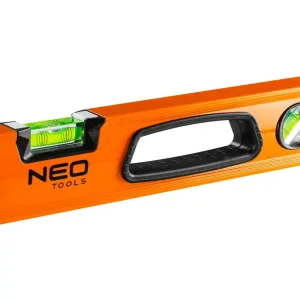 NEO Tools aluminum spirit level with UV-resistant vials and magnetic base