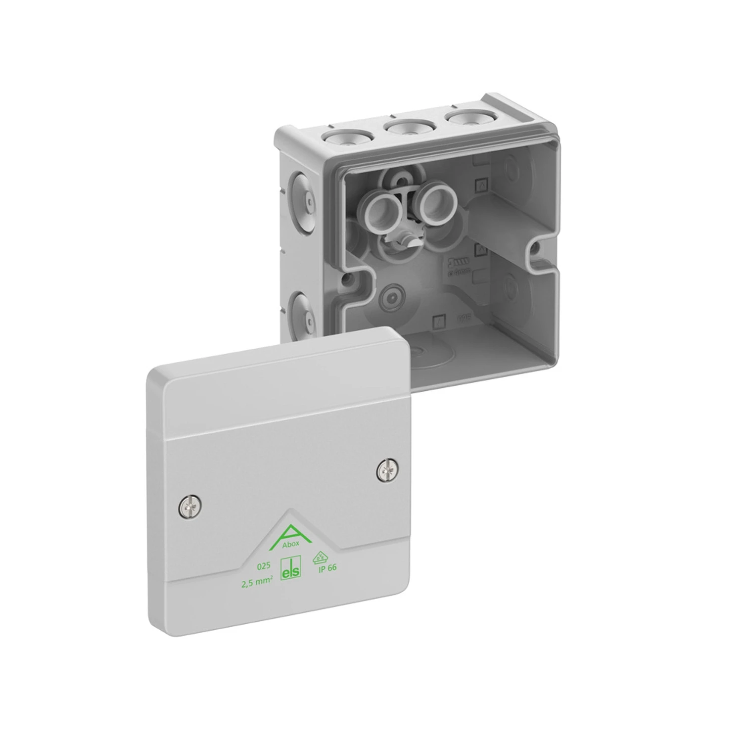Spelsberg Abox 025-L Junction Box 87×87×52 IP66 Self-Sealing Grey
