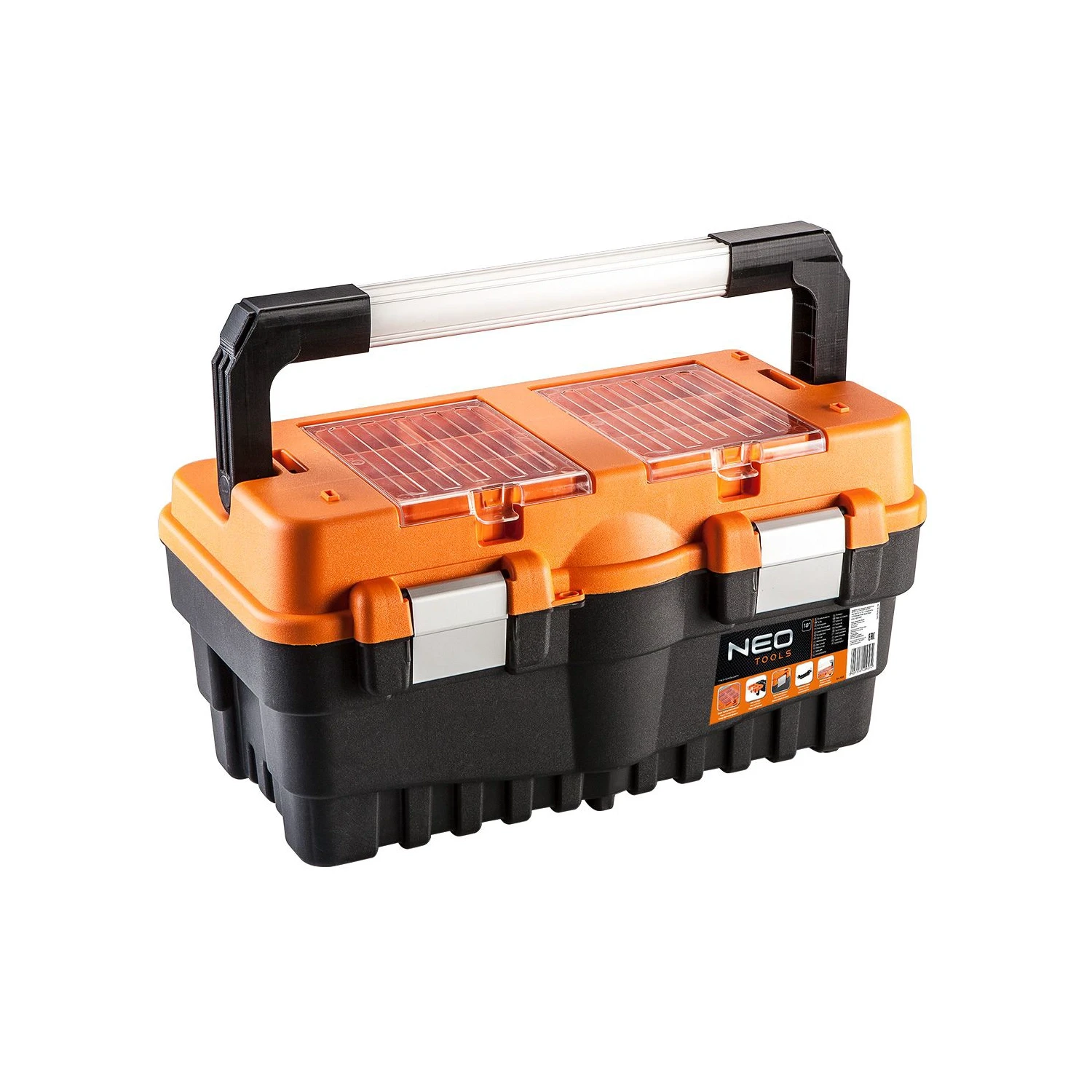 Neo Tools 18 Inch Plastic Tool Box with Tray 84-102 462x256x242mm