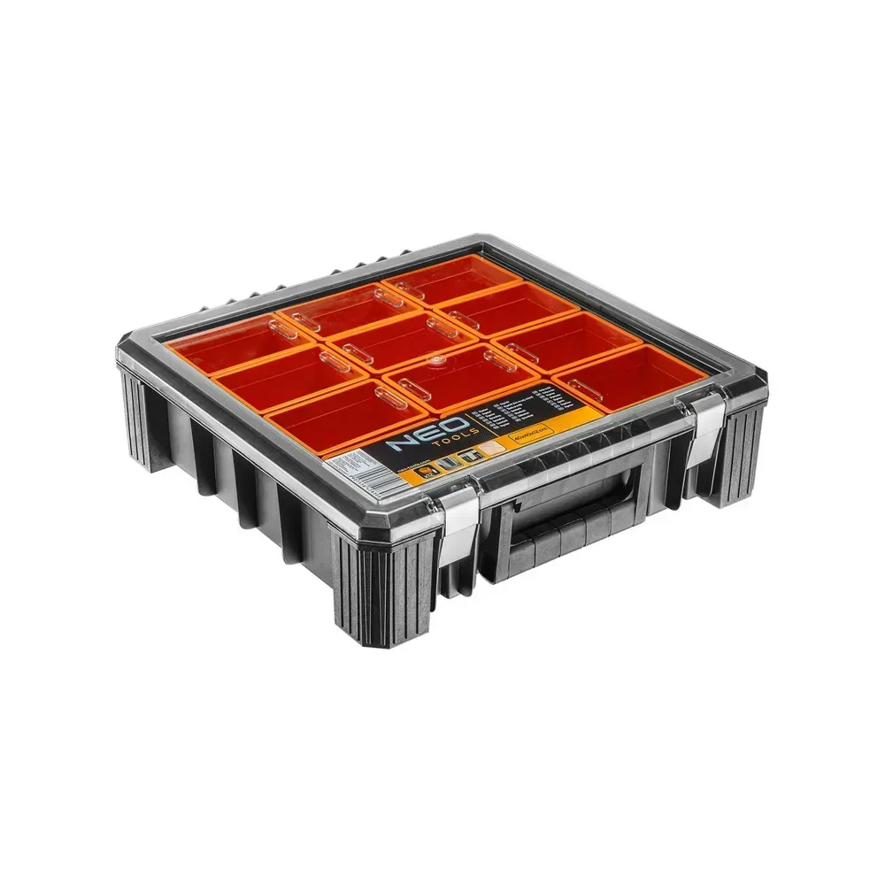 12-bucket tool organizer with removable trays for flexible storage