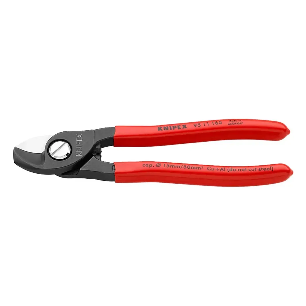 9511165 - Knipex Cable Shears 165mm Burnished Plastic Coated 95 11 165