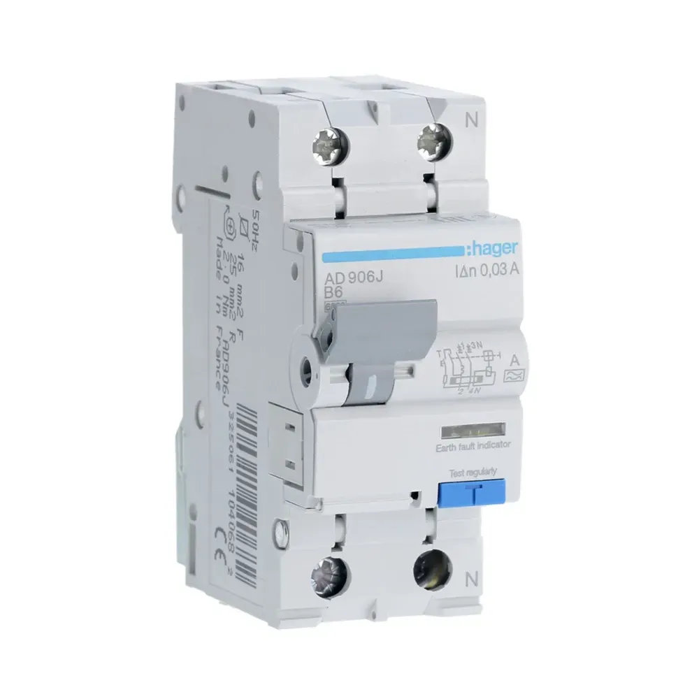 Hager 6A B RCBO Type A