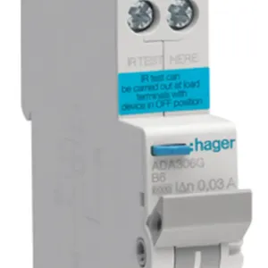 ADA306G - Hager 1p 6ka Rcbo B Curve -6a 30ma Type A