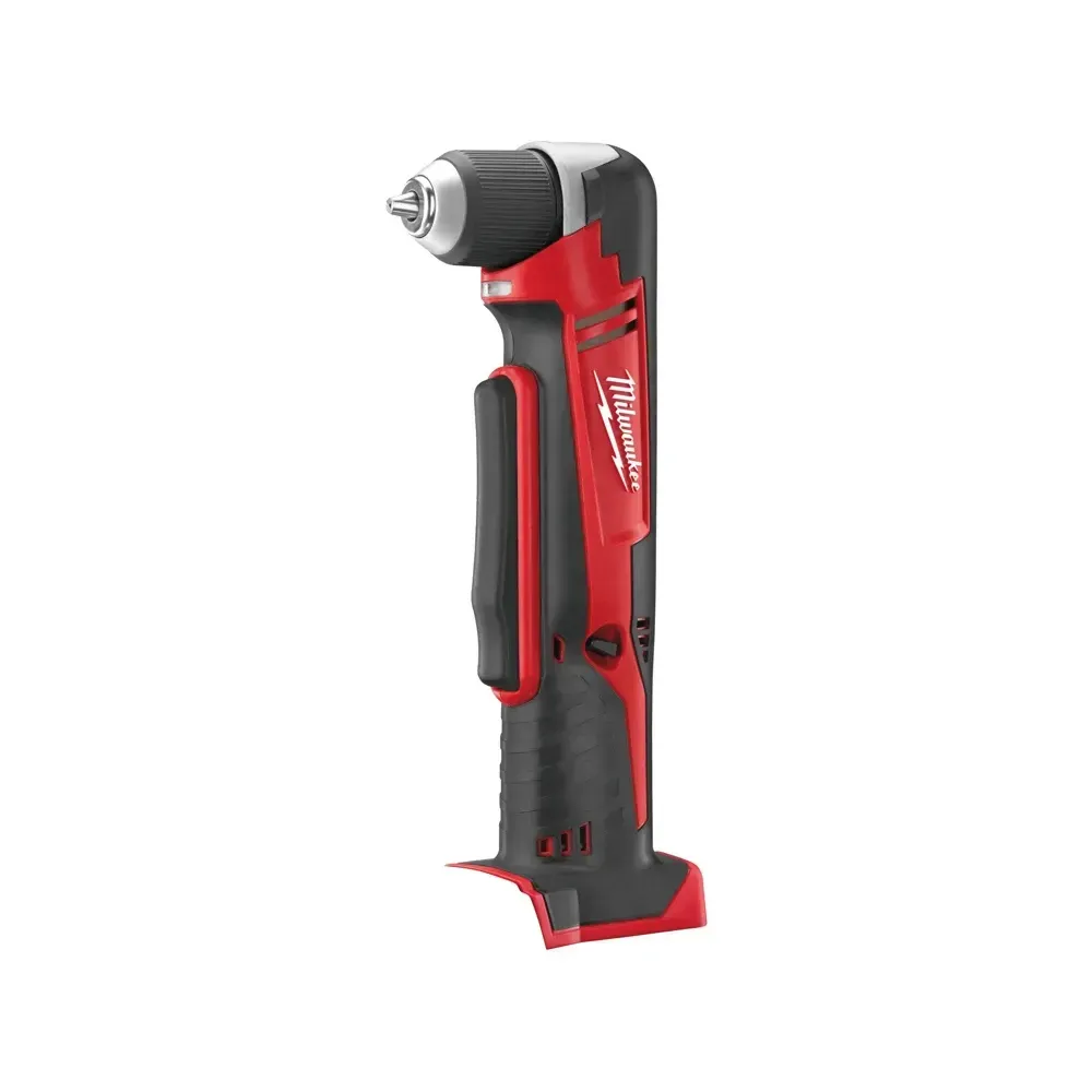 Cordless right angle drill featuring LED light in tight workspace
