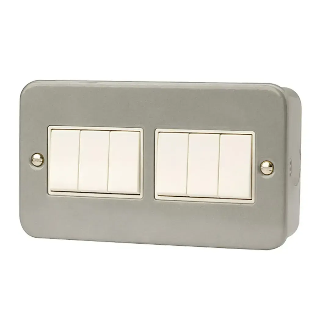 CL105 - Click Metal Clad Switch 6 Gang 2W 10A CL105