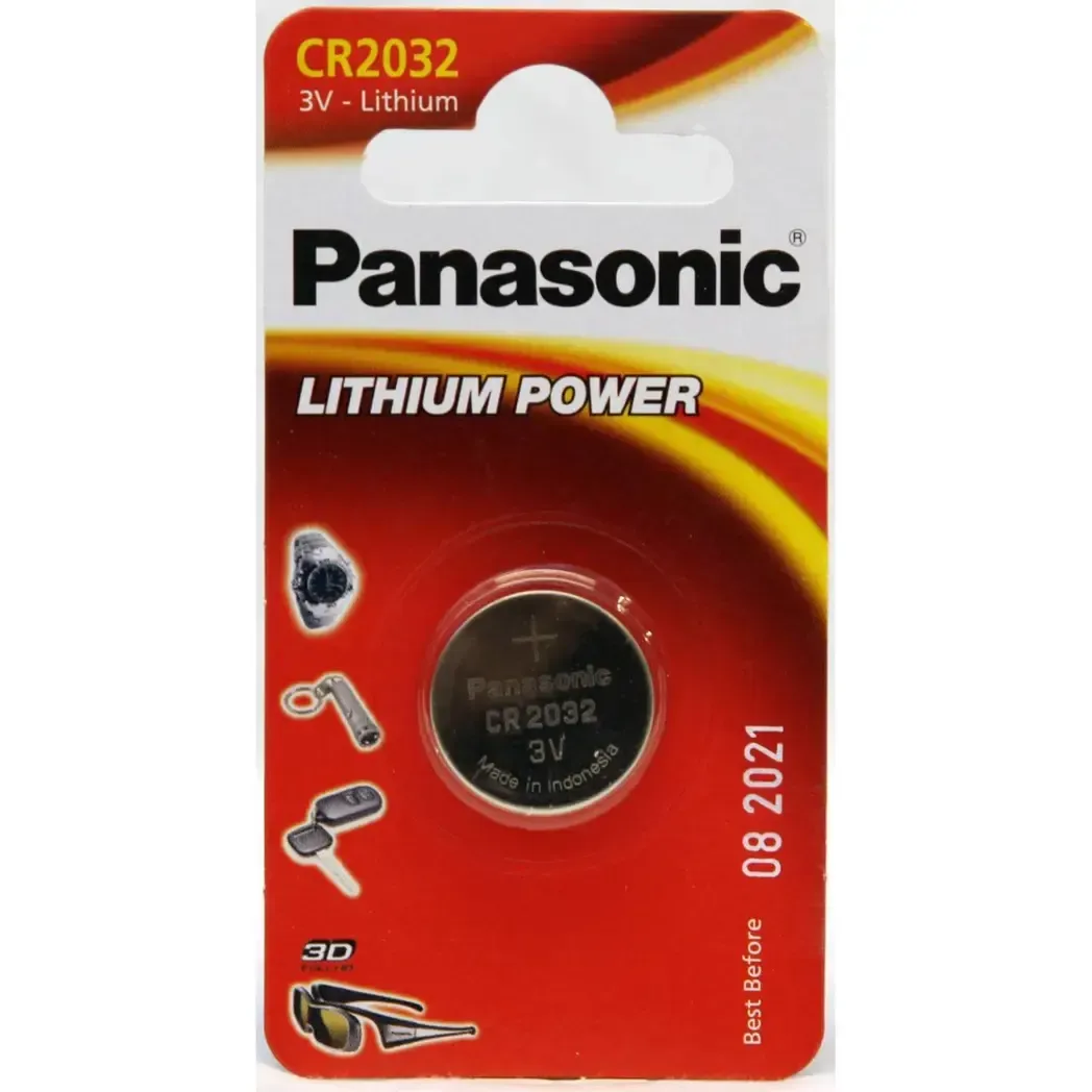 CR2032 - Panasonic Battery 3V Lithium Coin Cell - CR2032 Pack of 1
