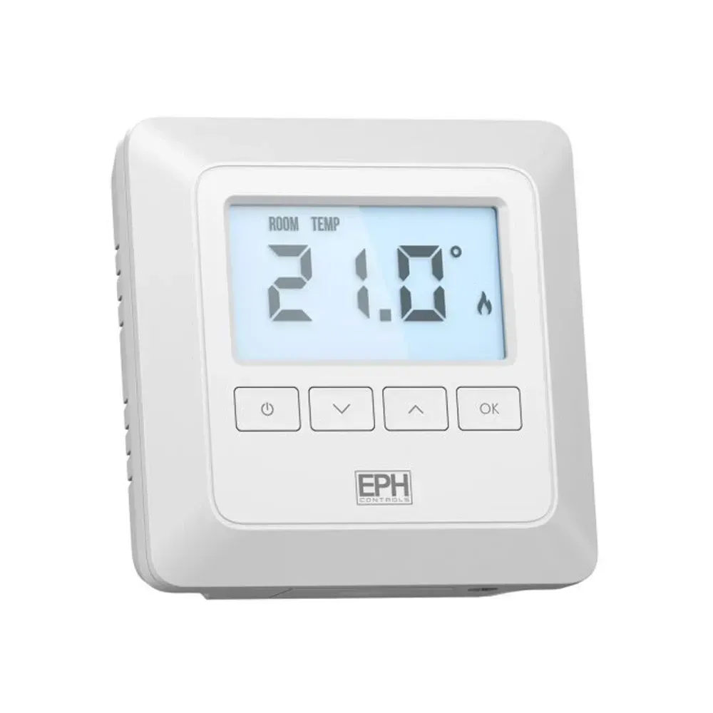 EPH Battery Operated Digital Room Thermostat with White Backlight