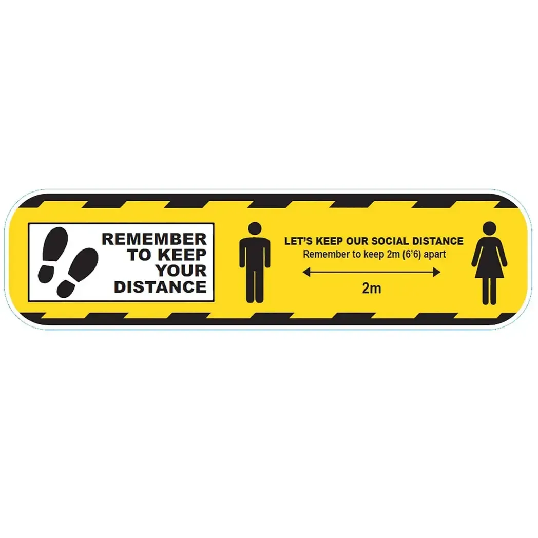 CVSDSY - Social Distance Floor Sticker Yellow 300mm Perm-Adhesive CVSDSY
