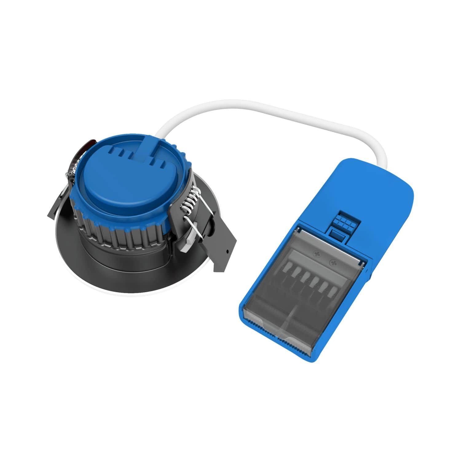 DL98E 8W CCT Downlighter back-view with accessories