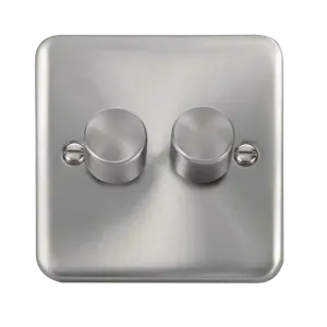 DPSC152 - Click Deco Plus 2 Gang 2 Way Satin Chrome 400VA Dimmer Switch DPSC152