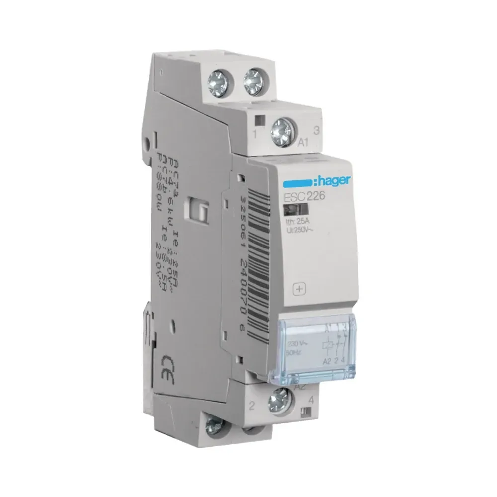 Hager ESC226 25A 2NC contactor with 230V coil voltage