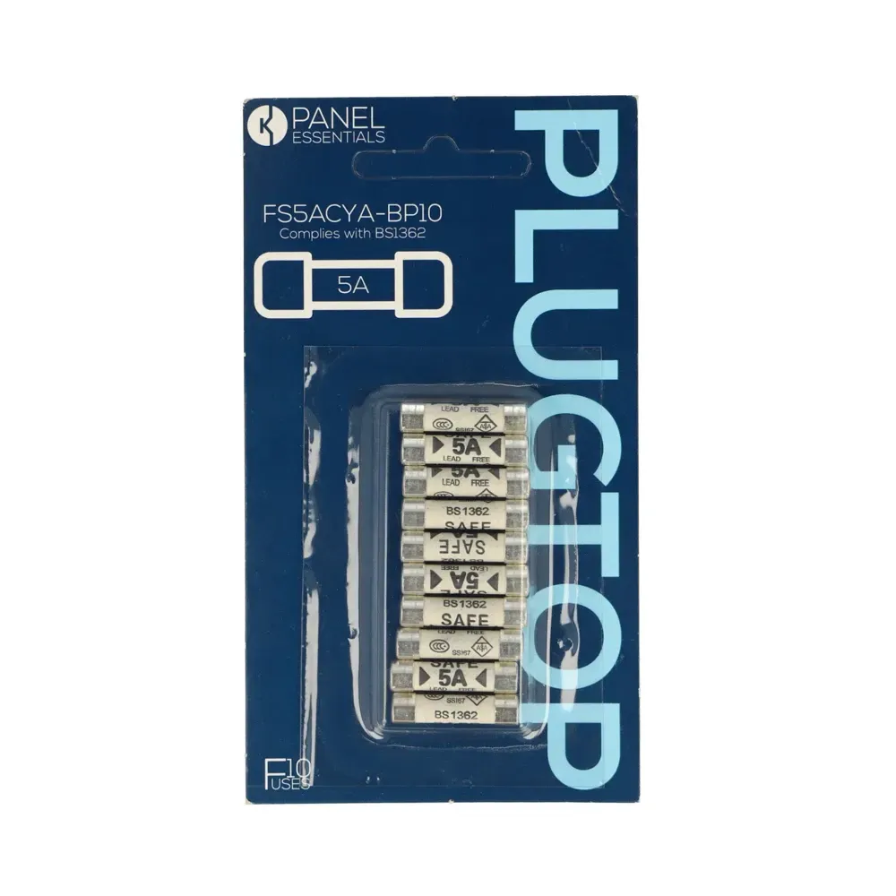 Kempston FS5ACYABP10 5A fuses in blister pack