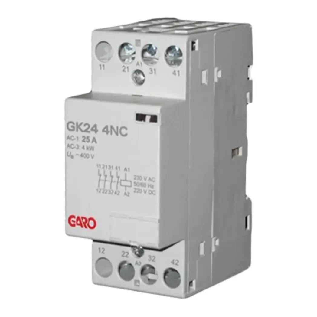 GK244NC - Garo 4 Pole 25 Amp NC Modular Contactor Gk24-4NC