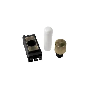 GRIDPRO Antique Brass Dimmer Mounting Kit with black insert