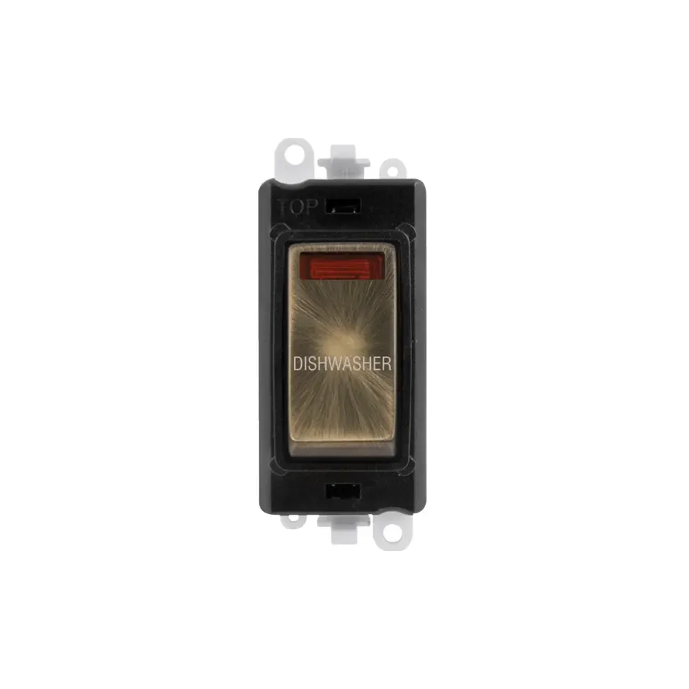 Click GridPro 20A double pole switch module dishwasher antique brass