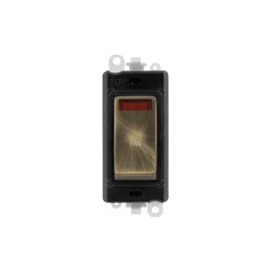 GM2018NBKAB-FN 20AX DP switch module with neon, 'Fan' engraved