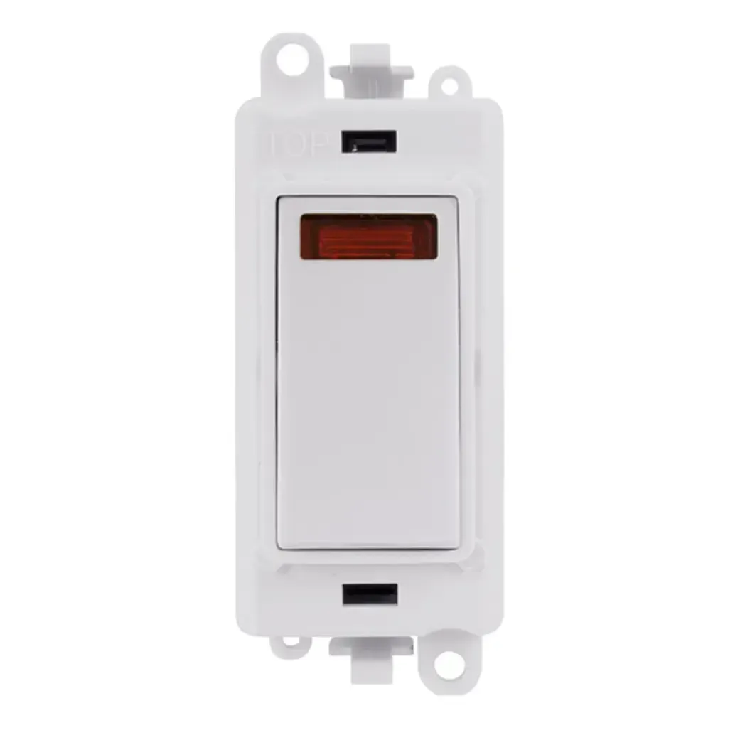 GM2018NPW - Click GridPro 20A Double Pole Switch Module, 2-Way, Neon, Polar White