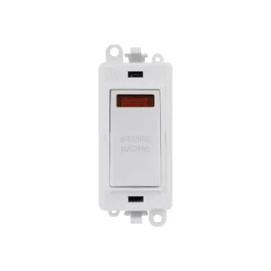 Click GridPro 20A DP switch with neon and Washing Machine engraving, polar white