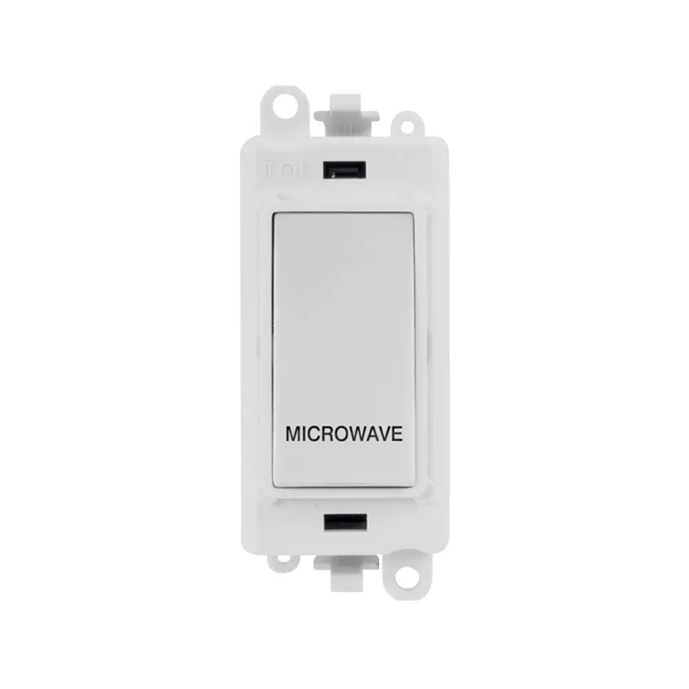 Click GridPro 20A Double Pole Switch Module, 2-Way, Microwave, Polar White
